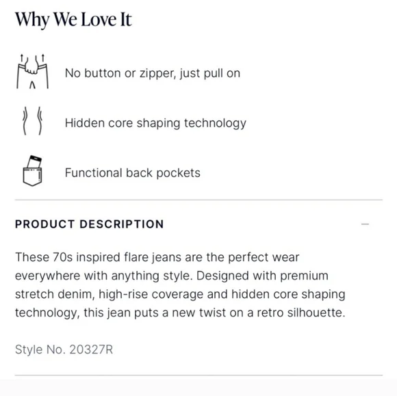 Spanx Flared Pull On Demin Stretch Jeans Midnight Shade 32" Inseam - Picture 8 of 9